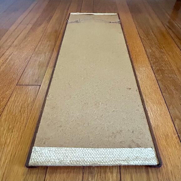 Vintage Burlap Wall Art with Birds – Mid Century Textured Wall Hanging - Picture 9 of 15